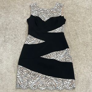 Black, White, & Cream Colored Party Dress